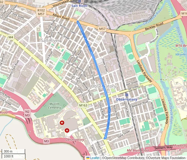 Map of the affected area in OBSERVATORY