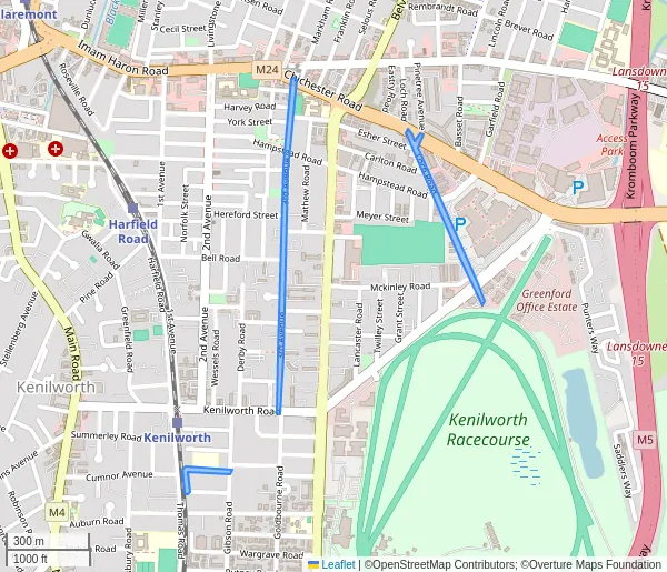 Map of the affected area in KENILWORTH