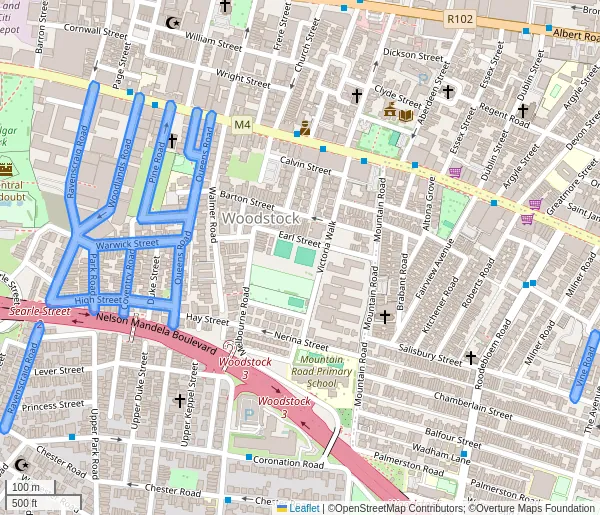 Map of the affected area in WOODSTOCK